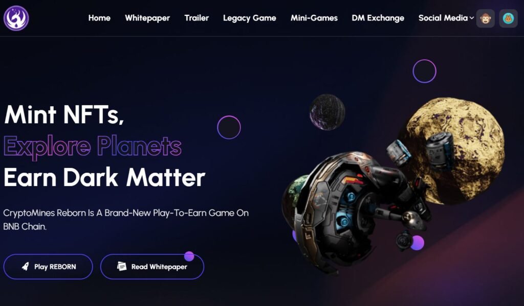Homepage of Crypto Mines game